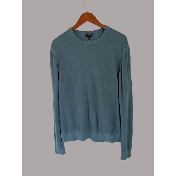 Todd Snyder Mens Blue Crew Neck Sweater L Cotton & Mulberry Silk Blend - Picture 1 of 7